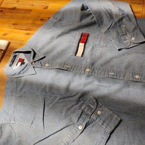 Vintage Tommy Hilfiger Chambray Shirt Men's Size Med.